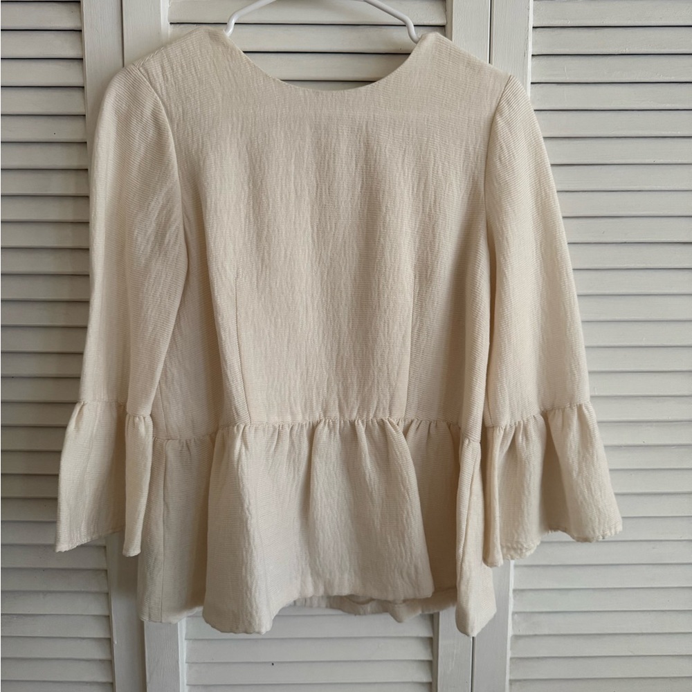 Club Monaco Peplum Blouse - Cream - Small